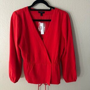 J Crew Kimono Style Blouse Red Women's Size 8